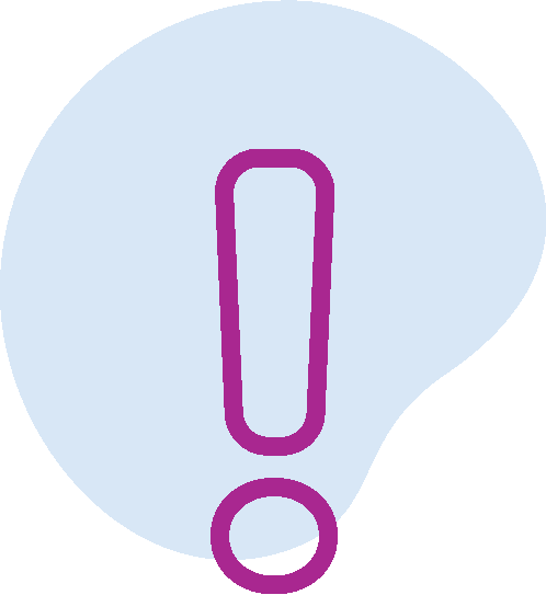 Exclamation mark blue icon